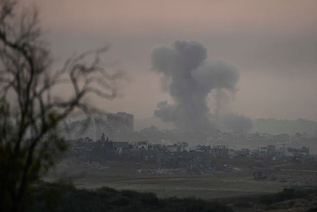 Rising column of smoke