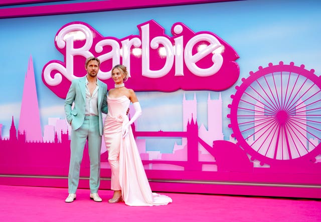 2-72977624 Ryan Gosling and Margot Robbie arrive for the European premiere of Barbie at Cineworld Leicester Square in London