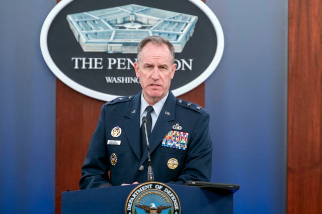 33b7d7f040a0441ebd865c0b4759cfdb Pentagon press secretary Air Force Major General Pat Ryder takes questions from reporters during a press conference at the Pentagon in Washington