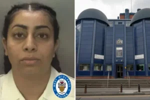 Female prison guard caught on camera having sex with inmate after sneaking him into cupboard to ‘supervise him’
