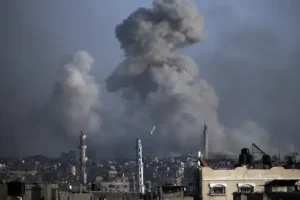 Eight children among 16 dead as Israel launches airstrikes against Gaza town