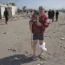 Palestinians flee Khan Younis from an Israeli ground and air offensive on the Gaza Strip on Monday