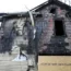 The burned-out shell of the two-storey house on Monday