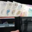 Bank cards and bank notes in a wallet