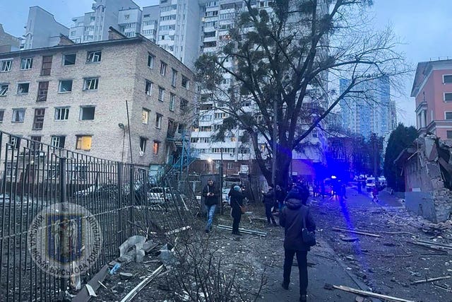 d6d2882138df48a9b8fef86c9ec3538f A destroyed apartment building in Kyiv