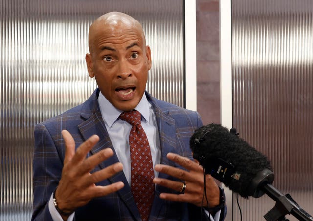 05e5b4c7538c41fabf69af14b47a1ded Lawyer Carl Arnold, representing Duane 'Keffe D' Davis, addresses the media after Davis’s status hearing at the Regional Justice Centre in Las Vegas