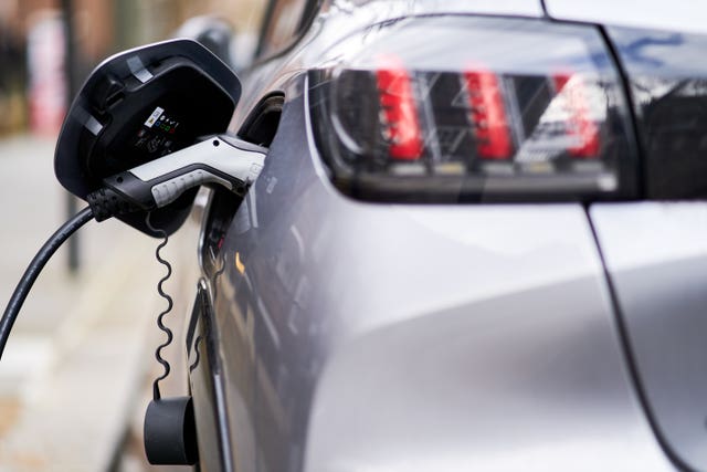 2-75120208 An electric vehicle at a charging station (John Walton/PA)