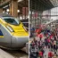A migrant has died after climbing on top of a Eurostar train (stock images)
