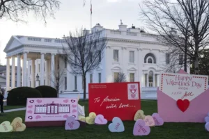 Jill Biden sends Valentine’s Day love to Americans with White House art display