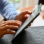 Older woman using an Apple iPad