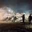 Destroyed building hit by missile