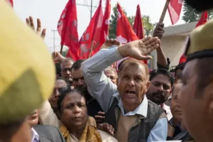 Thousands of farmers on the march in protest over minimum food prices