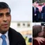 Rishi Sunak (l) puts on a brave face to the Tories by-election defeats on a visit to Harlow. New Kingswood MP Damien Egan (top r) and Wellingborough MP Gem Kitchen (bottom r)
