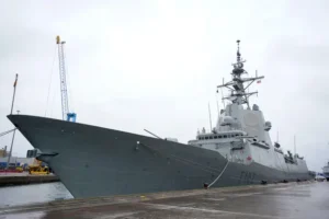 Five Nato warships call in at UK port ahead of alliance’s largest exercise since the Cold War