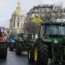 Farmers drive their tractors in Paris