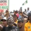 Union members protesting in Lagos