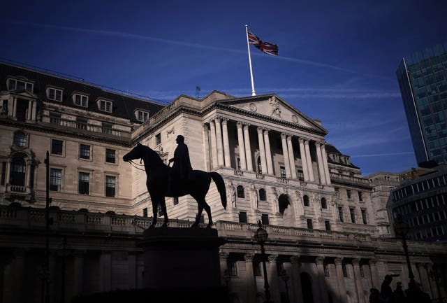 2-75350445 The Bank of England in the City of London, after figures showed Britain’s economy slipped into a recession at the end of 2023.