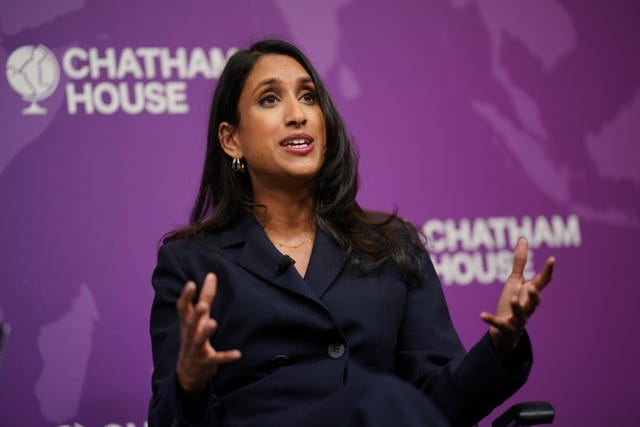 2-75601326 Secretary of State for Energy Security and Net Zero, Claire Coutinho, during a Q&A session after her keynote speech at the Energy Transitions Conference at Chatham House
