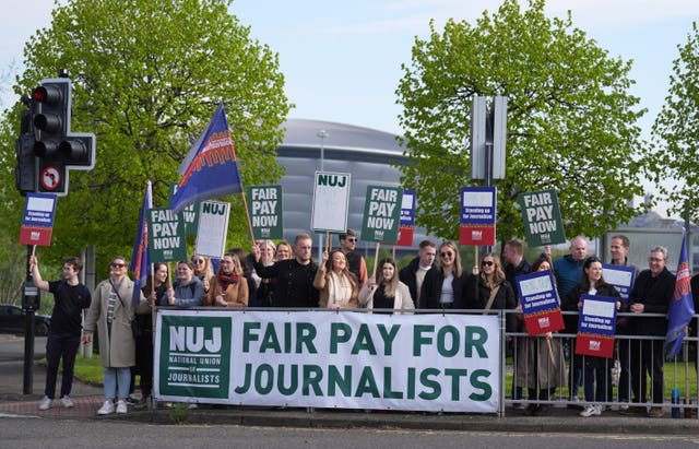 2-76035622 National Union of Journalists strike at STV