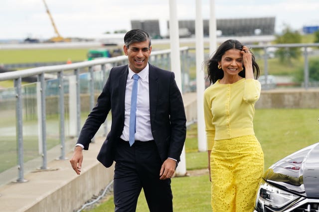 Mr Sunak with his wife Akshata Murty