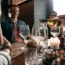 People drinking wine