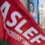 Members of the Aslef union on a picket line