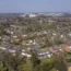 An aerial view of homes