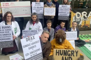 Climate protesters target BP and Drax shareholder meetings