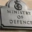 The sign for the Ministry of Defence in London