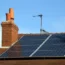 Solar panels on a house roof
