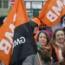 Strikers with GMB banners
