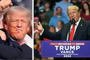 Donald Trump says he ‘took a bullet for democracy’ at first rally since assassination attempt
