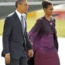 Barack Obama and Michelle Obama walk hand in handObama state visit to UK- Day Three