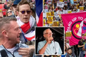 Nine arrested at Tommy Robinson rally as anti-racism protester is attacked and four emergency workers assaulted