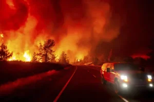 Firefighters helped by cooler weather as they battle huge blaze in California