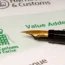 VAT form and inkpen