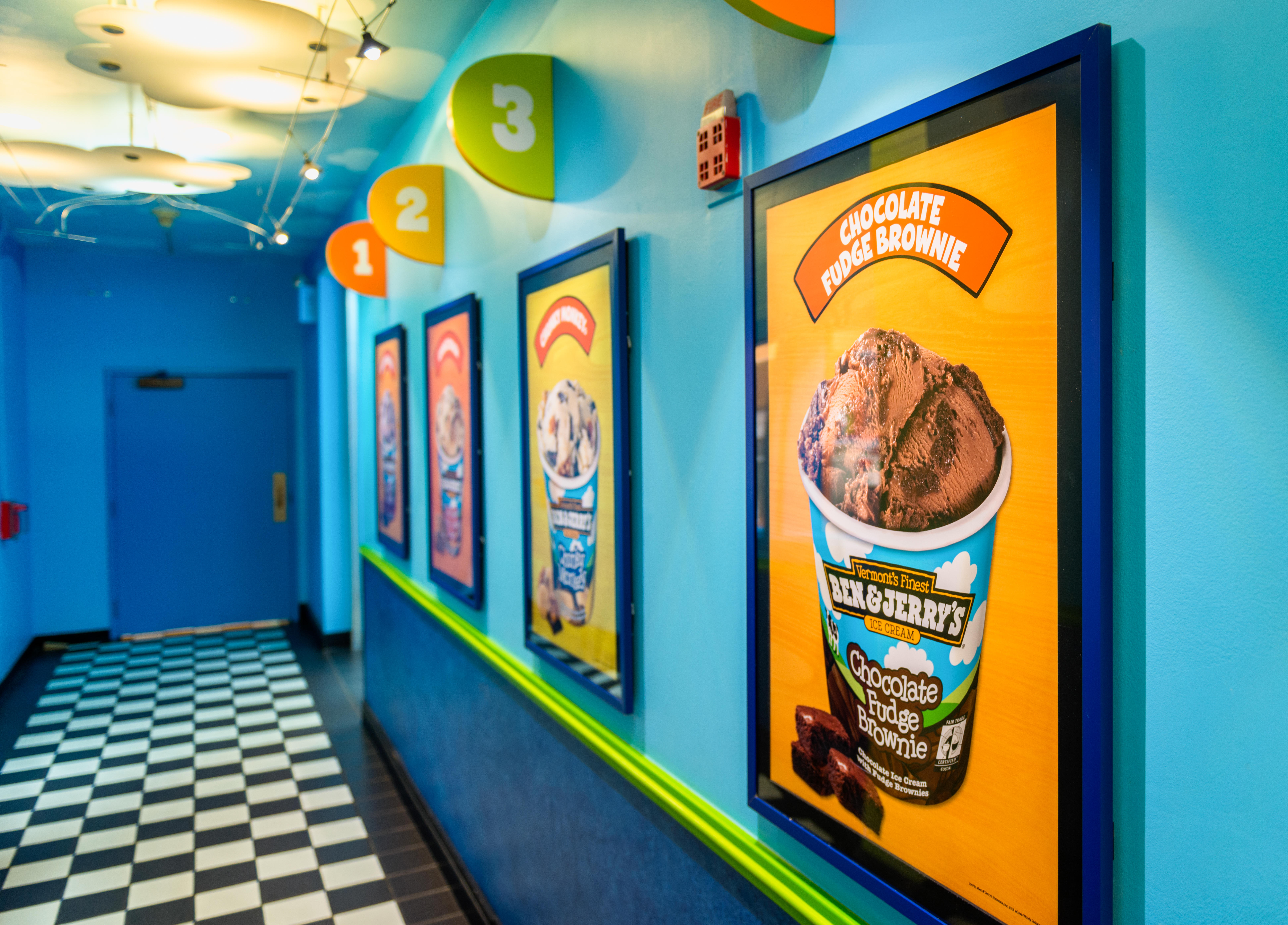 f1b761af-0c82-4f4e-b7dd-21d9c3634f51 Corridor in Ben and Jerry's ice cream manufacturing headquarters in Waterbury, Vermont