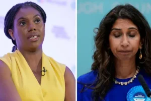 Kemi Badenoch launches Tory leadership bid – as rival Suella Braverman says she will not run to replace Sunak