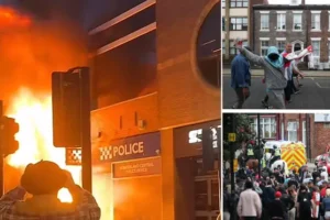 ‘Criminal thuggery’ as ‘far-right’ rioters in Sunderland set police station ablaze amid fears of more disorder