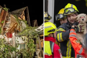 Two dead and several trapped after hotel collapses in Germany, with building teetering ‘like house of cards’