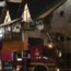 A dog is rescued from the partially collapsed hotel