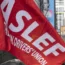 Members of the Aslef union on a picket line