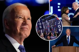 ‘Democracy must be preserved’: Tearful Joe Biden delivers farewell speech – as Kamala makes surprise appearance