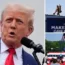 Republican presidential nominee former President Donald Trump speaks during a campaign rally at North Carolina Aviation Museum.