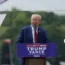 Donald Trump speaks during a campaign rally at North Carolina Aviation Museum