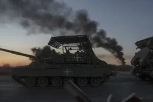 Ukrainian drone attack causes fire at Russian military facility