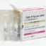 This photo provided by Pfizer shows a packaging for the company’s updated Covid vaccine