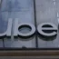 An Uber sign at the company's headquarters in San Francisco
