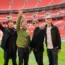 Oasis, from left to right, Gem Archer, Noel Gallagher, Liam Gallagher and Andy Bell pictured during a photocall at Wembley Stadium