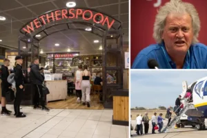 Wetherspoon boss hits back at Ryanair’s call for drinks limits at airport pubs amid rise in ‘aggressive passengers’